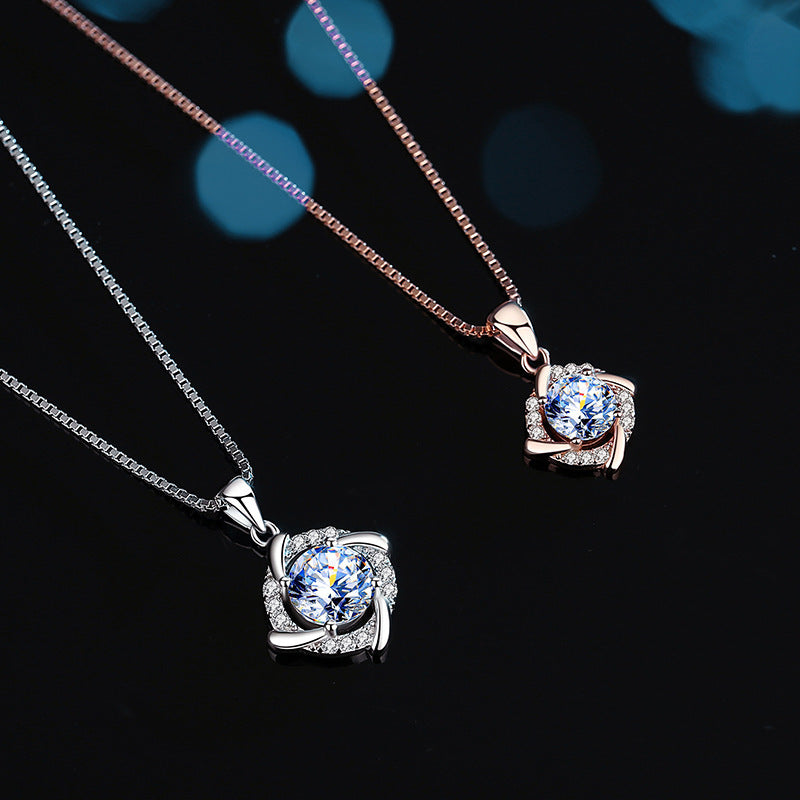 Genuine Moissanite Collarbone Necklaces for Women Glitter Rhinestone Jewelry 0.5-1 CT Necklace Gifts