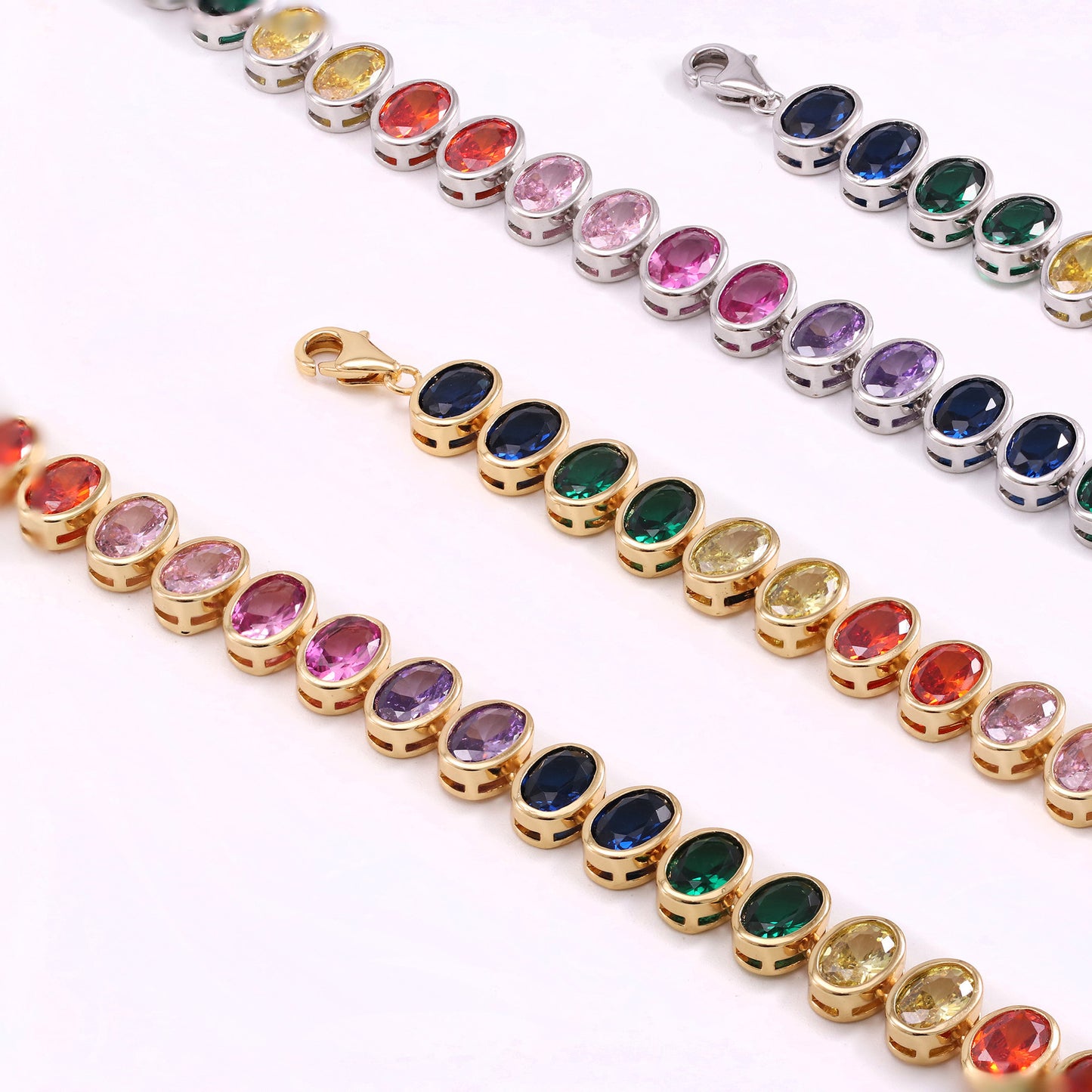 Women's Colorful Necklaces Glitter Crystal Stone Bead Adjustable Chokers