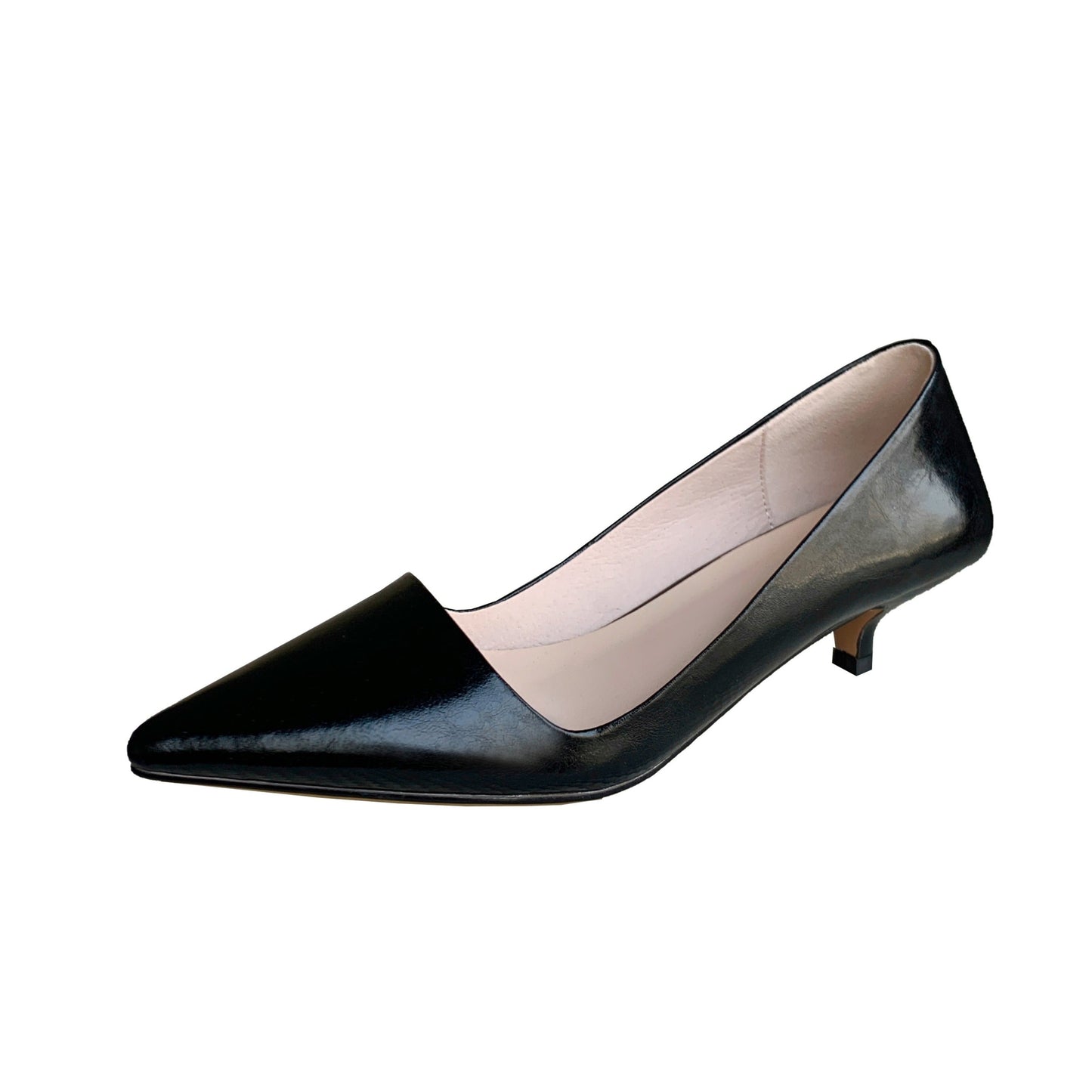 Nine Seven Women's Assorted Color Genuine Leather Handmade Ponted Toe Stylish Kitten Heel Pumps Shoes